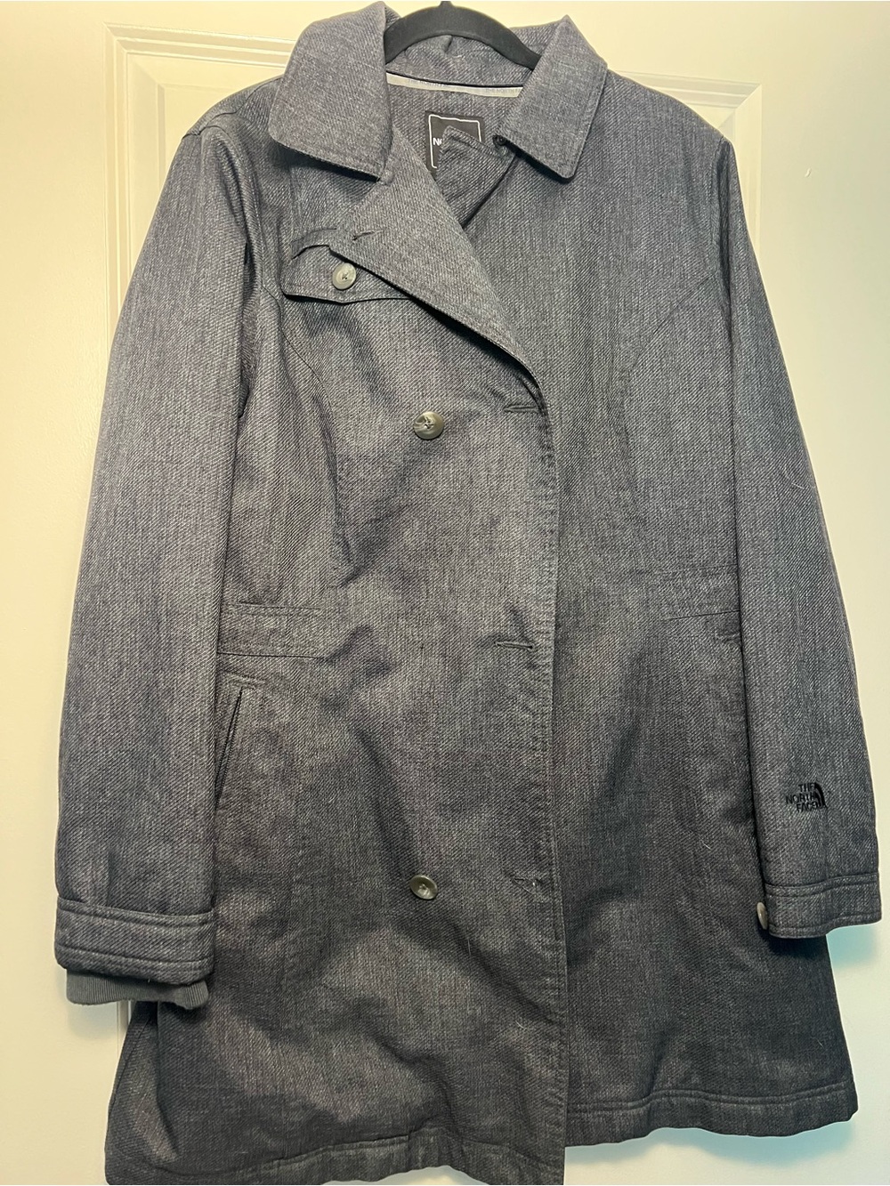The North Face Gray Doublebreasted Mid Length Parka Jacket